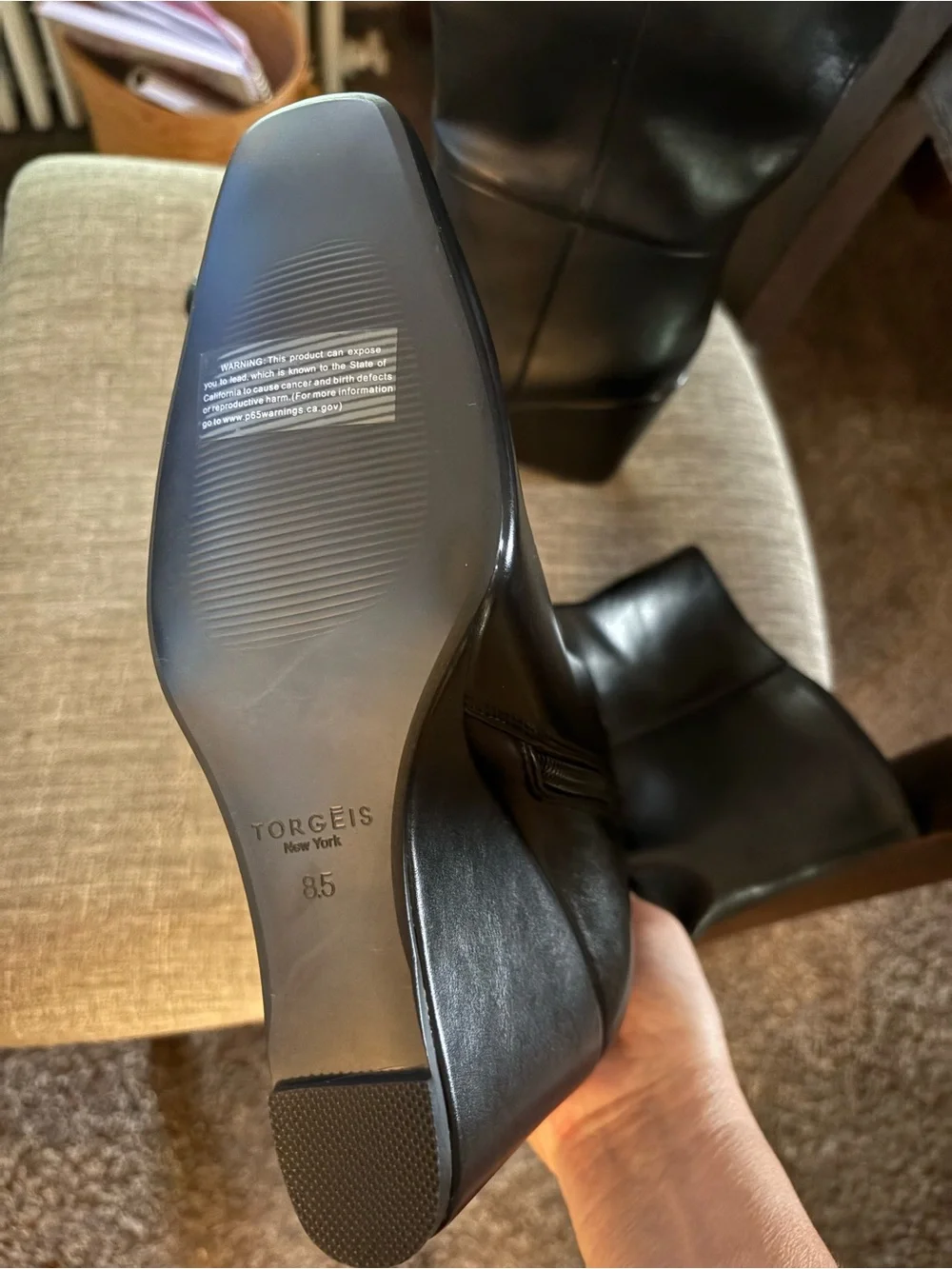 Torgeis Women's Milan Mid Calf Boots Black - Medium Sz 8.5 brand new